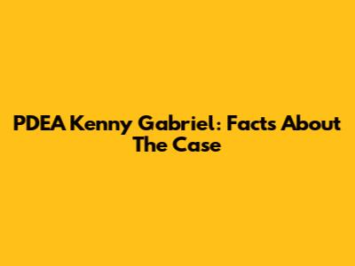 PDEA Kenny Gabriel: Facts About The Case
