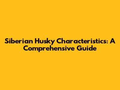 Siberian Husky Characteristics: A Comprehensive Guide